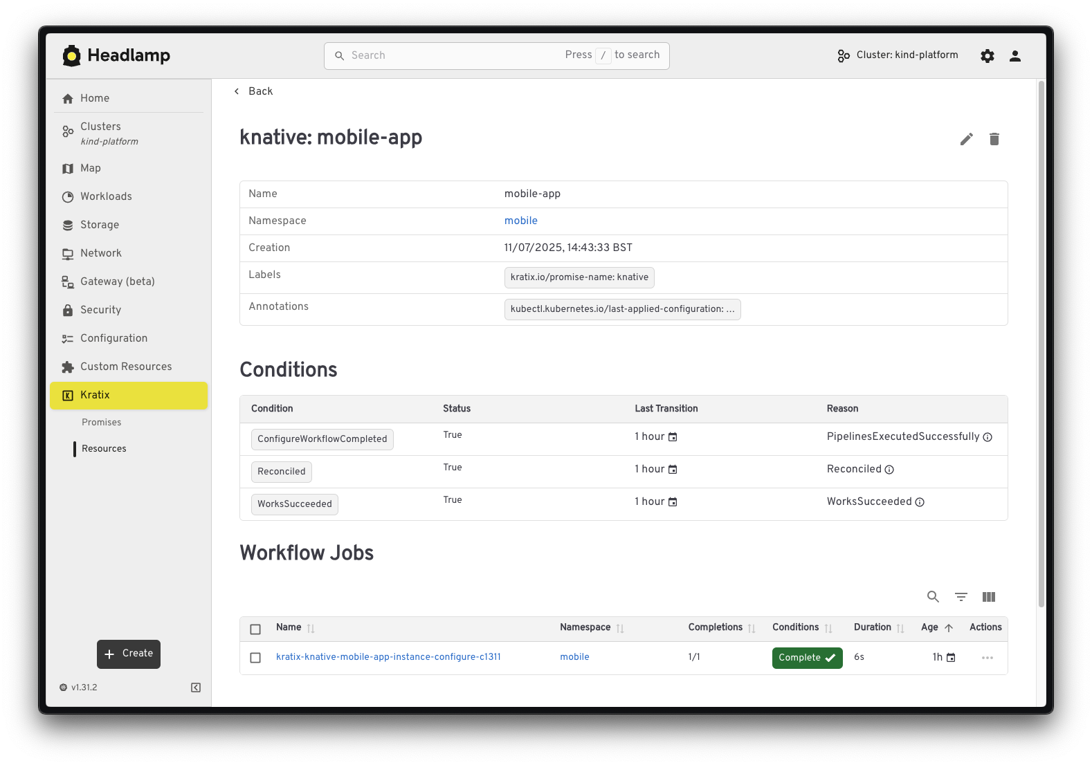 The Resource Details view