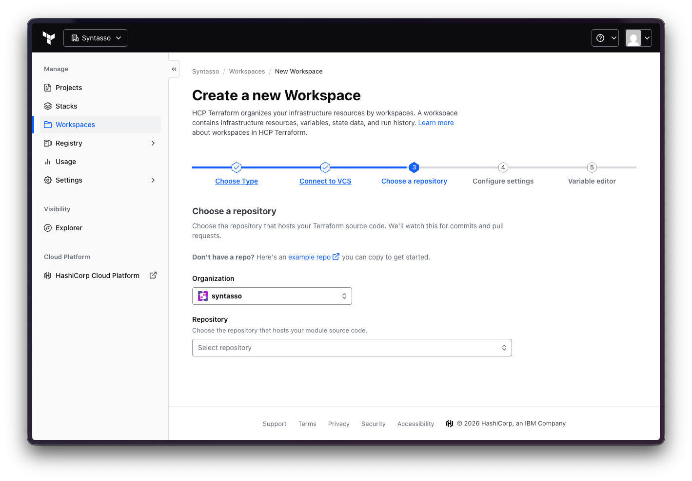Selecting the Repository